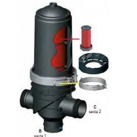 Filtro Rotodisk 3 POL vazo de 50.000 L/h abraadeira em ao e defletor para irrgao