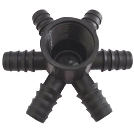 Distribuidor 6 sa�das de 13mm com ranhuras e rosca 3/4
