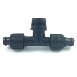 Te para mangueira gotejadora 16mm Rosca Macho 3/4